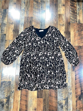 A Beautiful Soul Floral Dress in Black & Pink Size XL Like New